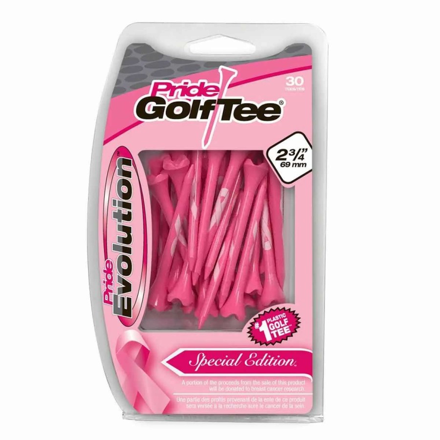 Accessories * | Pride Evolution Breast Cancer Awareness Plastic Golf Tees (30 Pack)