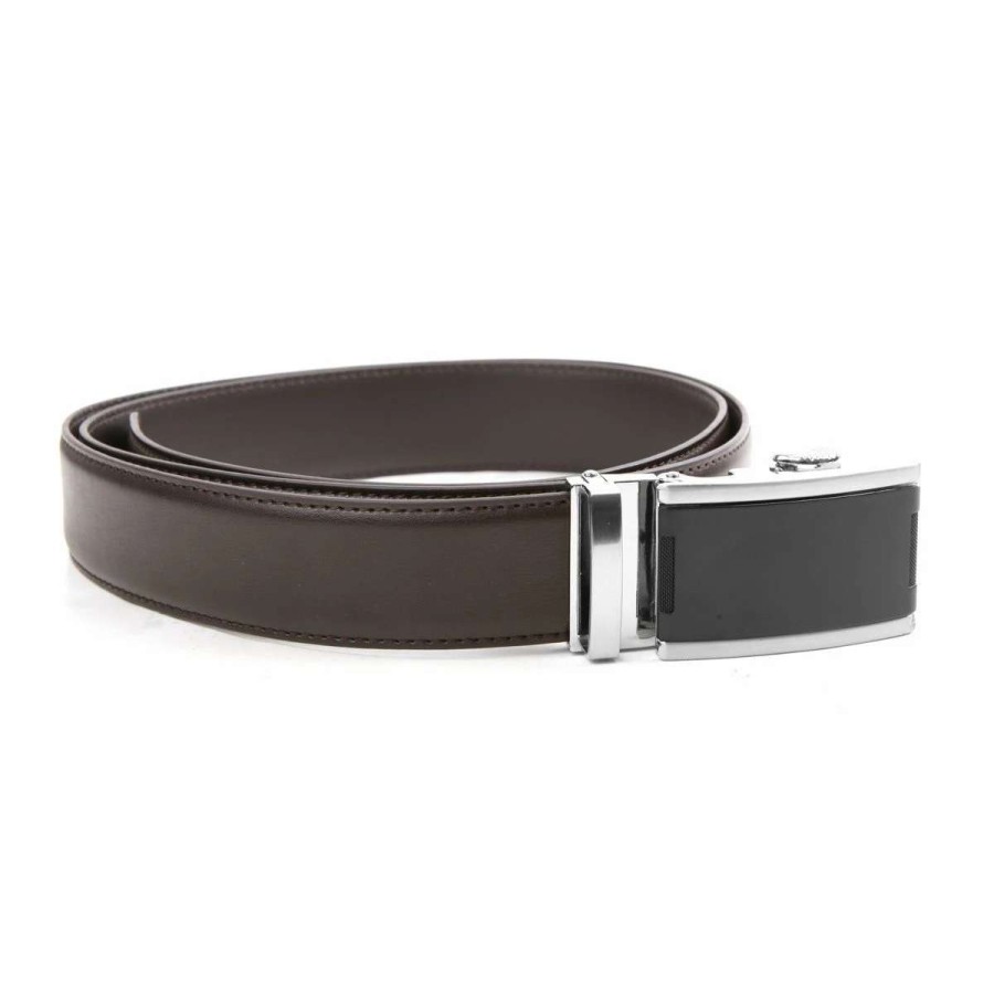 Accessories * | Tour Gear Custom Fit Golf Belt Brown With Satin Black & Silver Buckle (Gift Box)