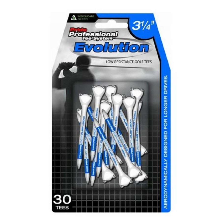 Accessories * | Pride Evolution Plastic Pts Golf Tees White (30 Pack)