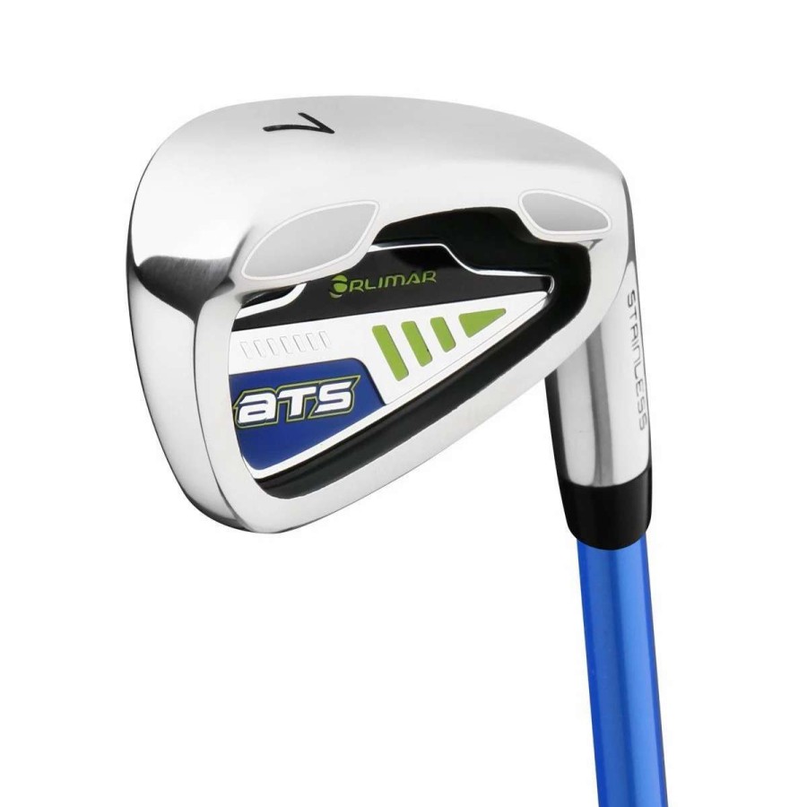 Golf Clubs * | Orlimar Ats Junior Boys' Blue/Lime Series #7 Iron (Ages 5-8)