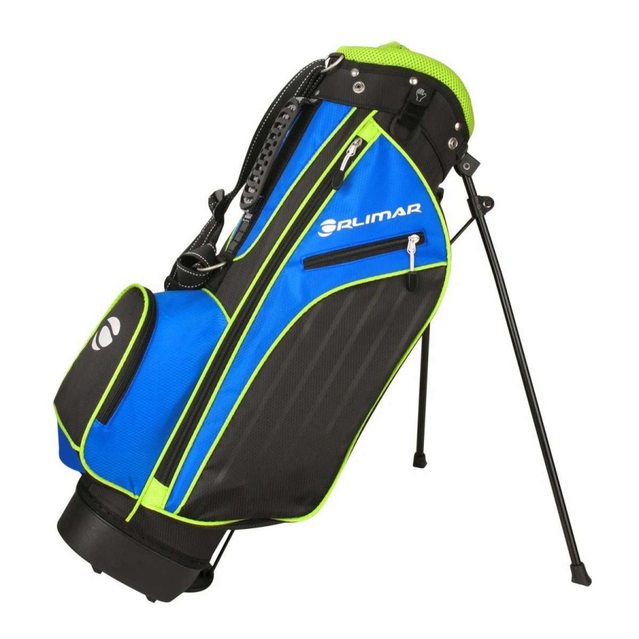 Accessories * | Orlimar Ats Junior Boys' Blue/Lime Series Stand Bag (Ages 5-8)