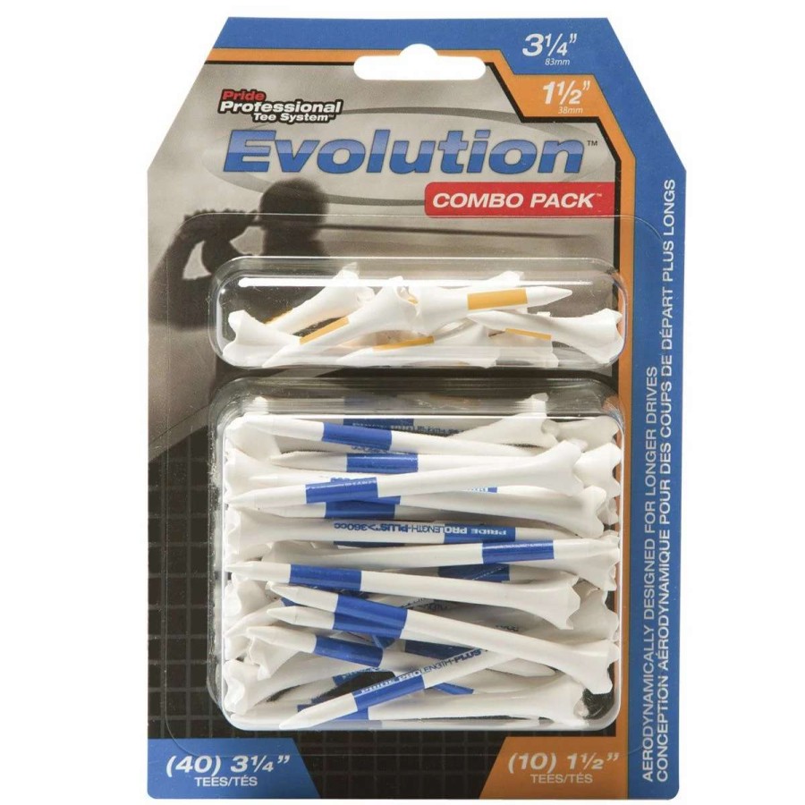 Accessories * | Pride 1-1/2 & 3-1/4 Evolution Pts Golf Tee Combo 50 Pack