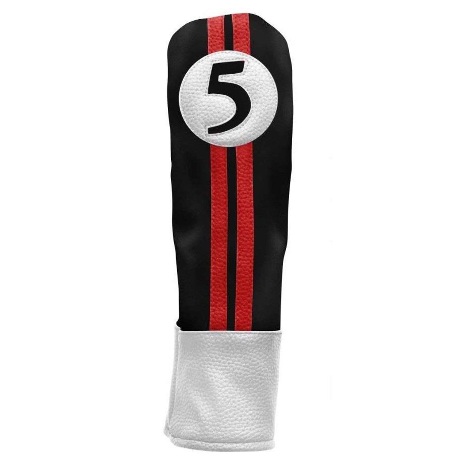 Accessories * | Sahara Retro Golf Headcover Black/Red/White